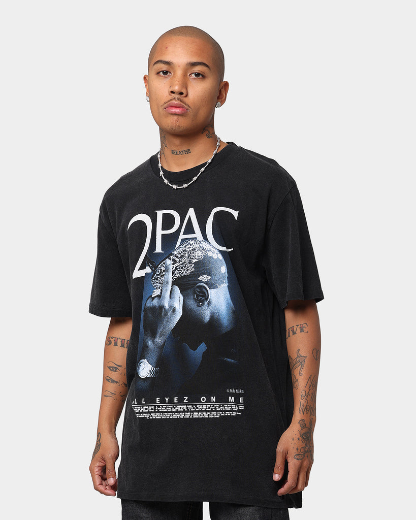 Tupac All Eyez Finger T-Shirt Washed Black | Culture Kings