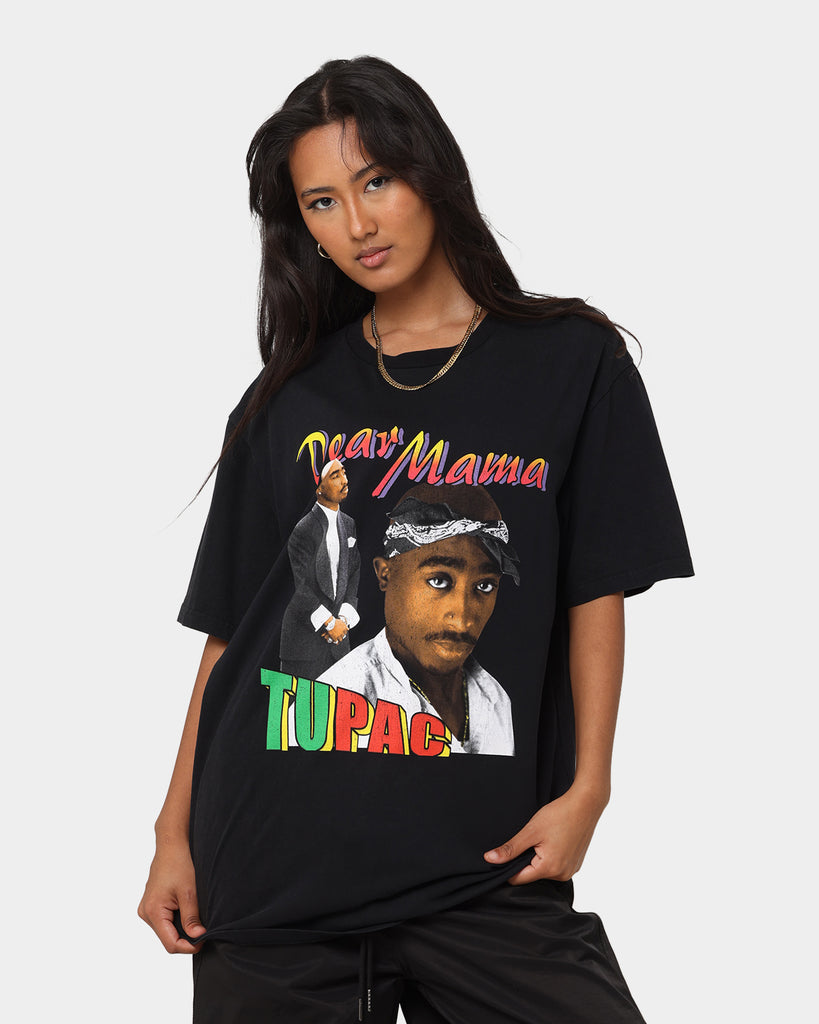 Tupac Dear Mama '90s Homage T-Shirt Washed Black | Culture Kings