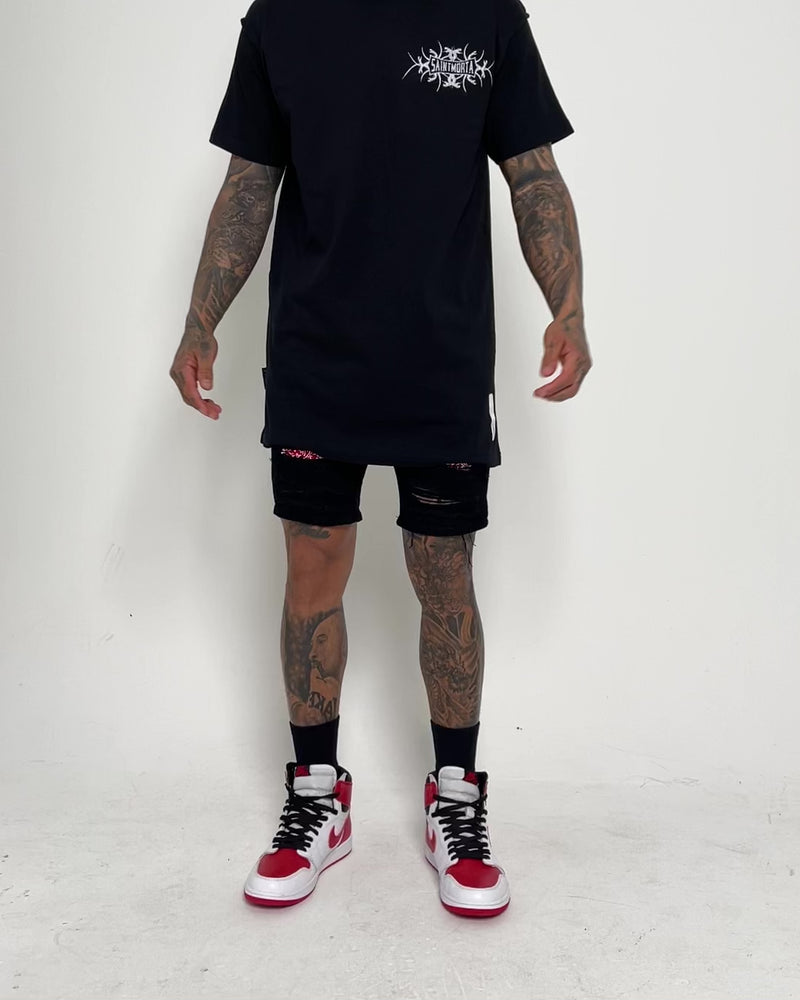 Saint Morta Bandana Summum Short Black/Red | Culture Kings