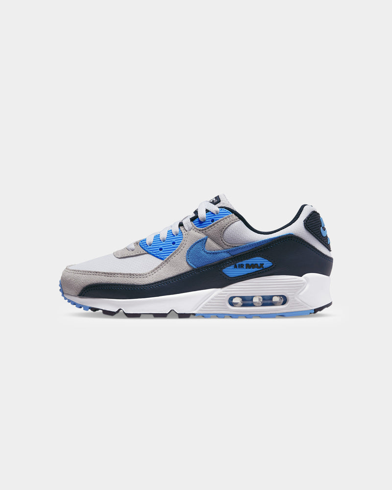 Nike air max 90 blue deals and white