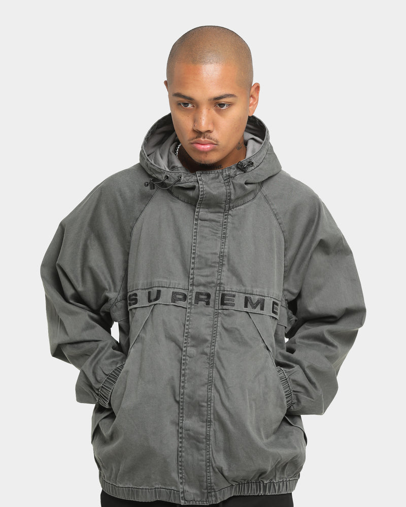 Supreme Overdyed Twill Hooded Jacket Black | Culture Kings