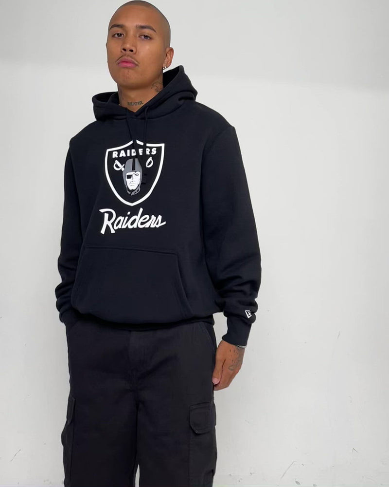 Majestic Athletic Las Vegas Raiders Puff Print Patch Hoodie Faded Blac