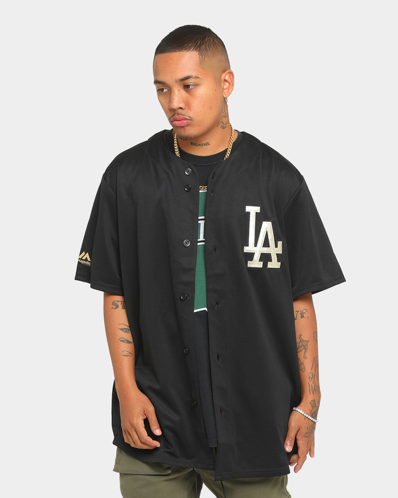 VTG Los Angeles Dodgers MLB Majestic Black Cool Base Jersey Men's XXL