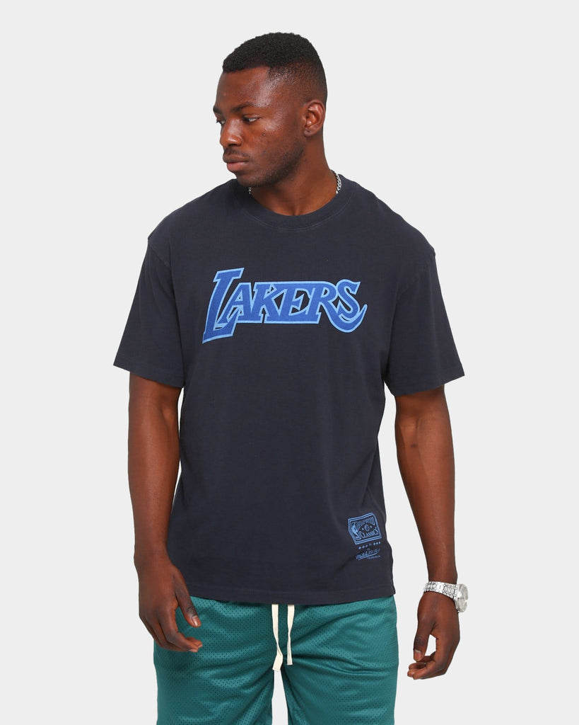 Mitchell & Ness Los Angeles Lakers Blues Wordmark Vintage T-Shirt Blac ...