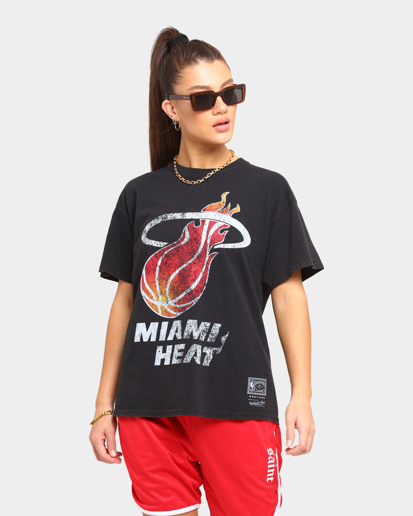 Mitchell & Ness Miami Heat Oversized Logo Short Sleeve T-shirt Vintage 