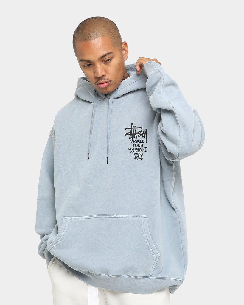 Stussy Pigment World Tour Hoodie Pigment Dusty Blue | Culture Kings