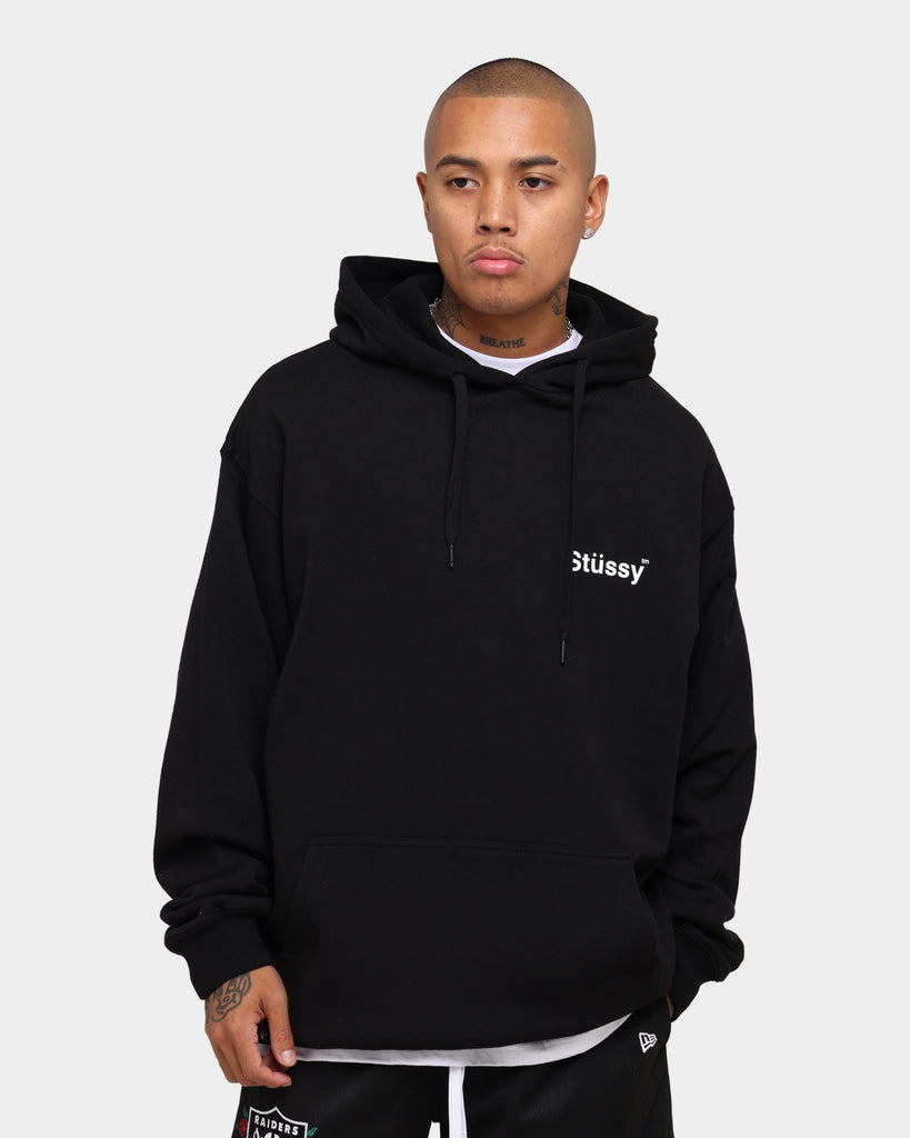 Stussy Text Hoodie Black | Culture Kings