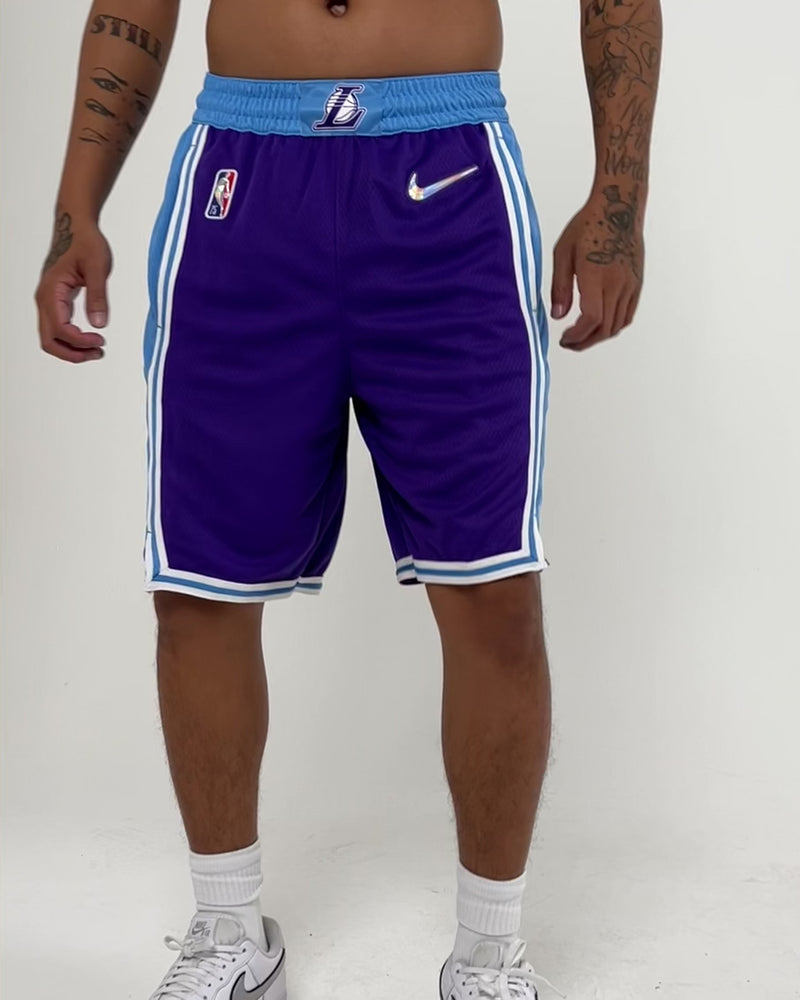 Nike Basketball NBA LA Lakers Practice shorts in purple