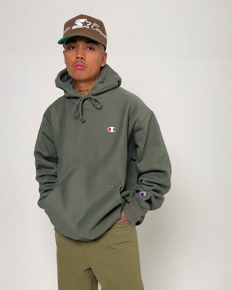 Green and pink champion on sale hoodie