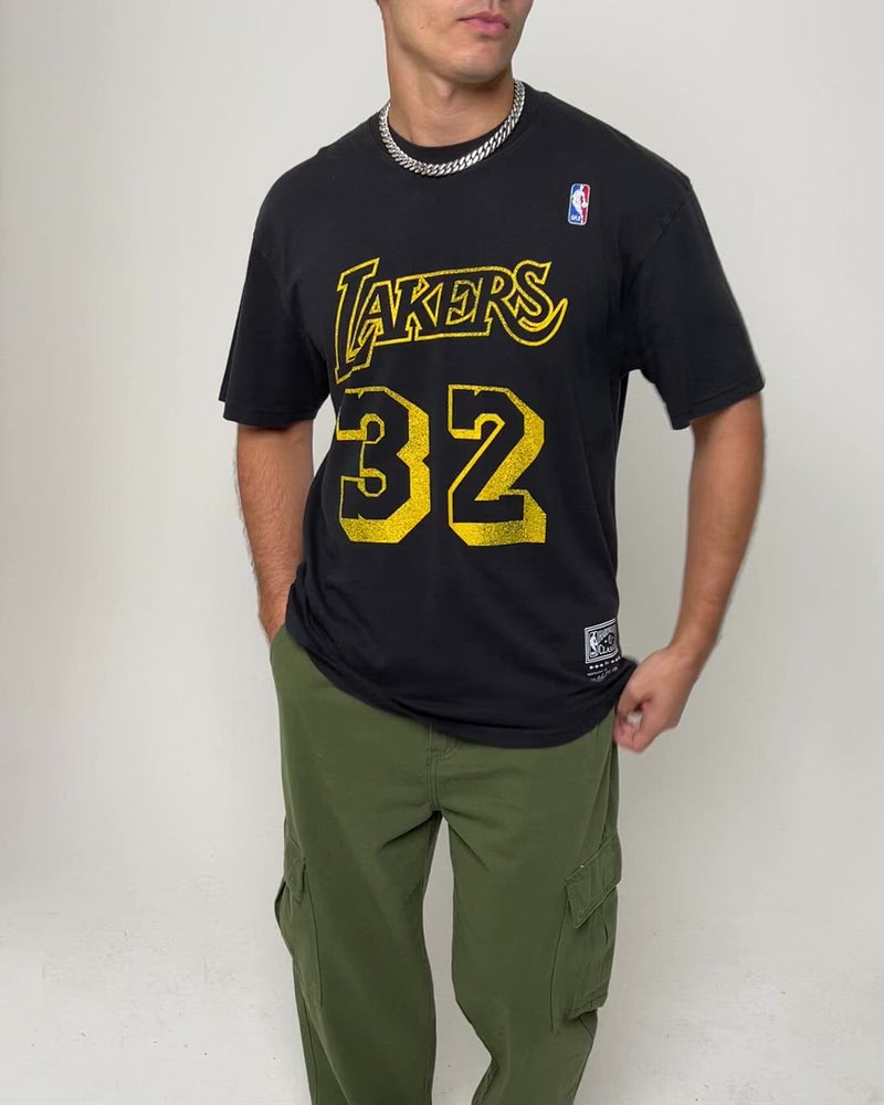 Youth Mitchell & Ness Magic Johnson Black/Purple Los Angeles